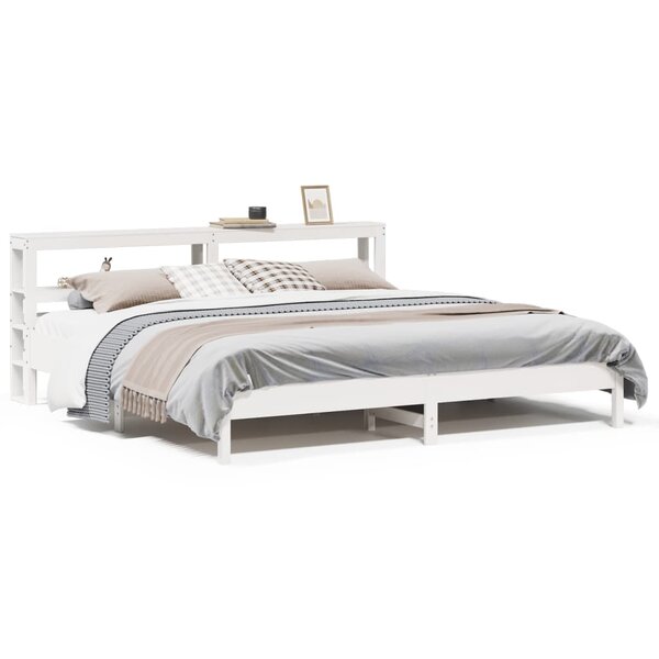 vidaXL Cadre de lit sans matelas blanc 180x200 cm bois massif de pin