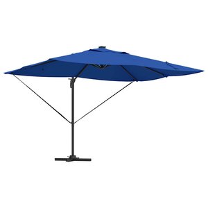 vidaXL Parasol Roma à Bras Déporté Bleu  Noir 352 x 251 x 265 cm