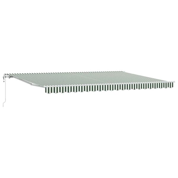 vidaXL Auvent Rétractable 500 × 350 cm Vert et blanc