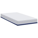 vidaXL Matelas Blanc et Bleu 90 x 200 cm Tissu jacquard