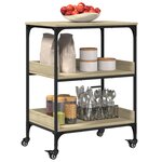 vidaXL Chariot de cuisine chêne sonoma 60x41x80 5 cm bois d'ingénierie
