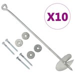 vidaXL Ancres de terre 10 Pièces 10x60 cm Métal galvanisé