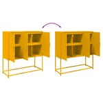 vidaXL Buffet haut jaune moutarde 100 5x39x107 cm acier