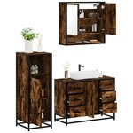 vidaXL Ensemble de meubles de salle de bain 3 Pièces Chêne fumé