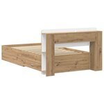 vidaXL Cadre de lit avec rangement Chêne artisanal 90 x 190 cm