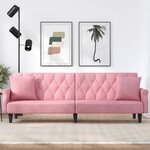 vidaXL Canapé-lit avec accoudoirs rose velours