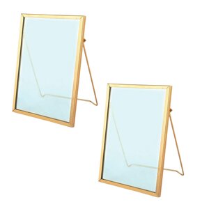 2 cadres en verre vintage - rectangle - 13 x 18 5 cm