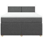 vidaXL Sommier à lattes de lit avec matelas Gris foncé 160x200cm Tissu