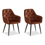 Chaise de salle à manger lot 2 chaises Egg marron