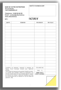 Bloc de Factures - Commandes - Devis à feuilles autocopiantes personnalisées - Lot de 50 feuilles UTTSCHEID X 1