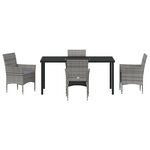vidaXL Ensemble de Salle à Manger de Jardin 5 Pièces Gris en Rattan Synthétique