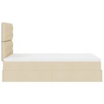 vidaXL Cadre de lit ottoman avec matelas crème 120x190 cm tissu