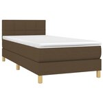 vidaXL Sommier à lattes de lit et matelas et LED Marron foncé 90x200cm