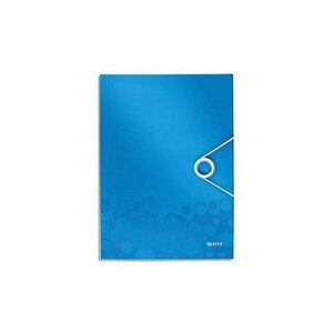 Chemise WOW 3 rabats à élastique polypro 150 feuilles A4 Bleu Métallisé LEITZ