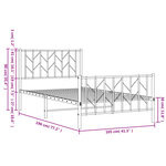 vidaXL Cadre de lit métal sans matelas avec pied de lit noir 100x190cm