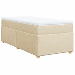 vidaXL Sommier à lattes de lit avec matelas Crème 100x200 cm Tissu