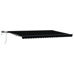 vidaXL Store Manuel Rétractable avec LED Noir 500x350 cm