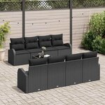 vidaXL Ensemble de canapé de jardin Noir 55 x 55 x 37 cm polyrotin