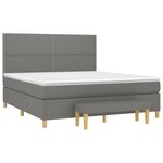 vidaXL Sommier à lattes de lit avec matelas Gris foncé 160x200cm Tissu