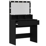 vidaXL Table de Toilette avec tiroir Chêne noir 80 x 41 x 134.5 cm