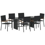 Ensemble de salle à manger de jardin vidaXL 7 pièces noir poly rattan