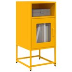 vidaXL Table de chevet jaune moutarde 36x39x78 cm acier laminé à froid