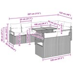 Ensemble de Canapé de Jardin 9 Pièces avec Coussins Noir Poly Rattan Acacia