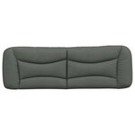 vidaXL Coussin de tête de lit Hvar gris foncé 160 cm tissu