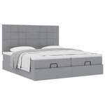 VidaXL Cadre de lit ottoman et matelas gris clair 160x200cm tissu