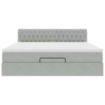 VidaXL Cadre de lit ottoman avec matelas gris clair 160x200 cm velours