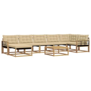 vidaXL Ensemble de canapés d'extérieur 8 pc Blanc et Beige