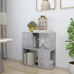 vidaXL Bibliothèque Gris béton 60x24x63 cm bois d'ingénierie