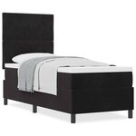 Lit Box Spring vidaXL avec Matelas Noir 80x200 cm Velours