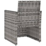 vidaXL Fauteuil de jardin avec coussins Gris Résine tressée