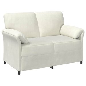 vidaXL Sofa 2 places Crème 138 x 83 x 95 cm Velours