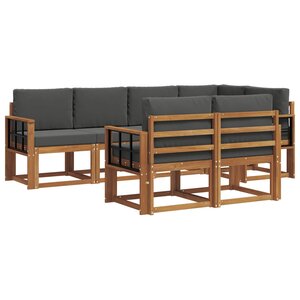 vidaXL Ensemble de canapés d'extérieur 7 pc Naturel et Anthracite