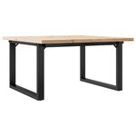 vidaXL Table basse cadre en O 80x80x45 5cm bois de pin massif et acier