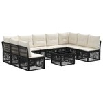 vidaXL Ensemble de canapé de jardin 10 Pièces Noir polyrotin