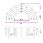 vidaXL Banc d'Arbre Marron 160 x 160 x 45cm Bois massif d'Eucalyptus
