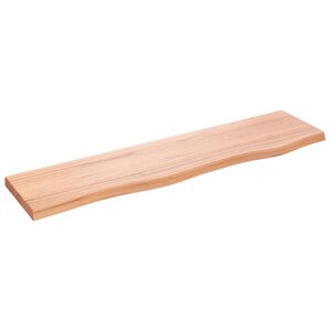 vidaXL Étagère murale marron clair 80x20x2 cm bois chêne massif traité