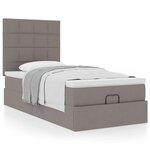 vidaXL Cadre de lit ottoman avec matelas taupe 80x200 cm tissu