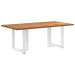 vidaXL Table à manger marron clair bois de chêne massif rectangulaire