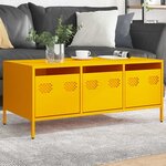 vidaXL Table basse jaune moutarde 101 5x50x43 5cm acier laminé à froid