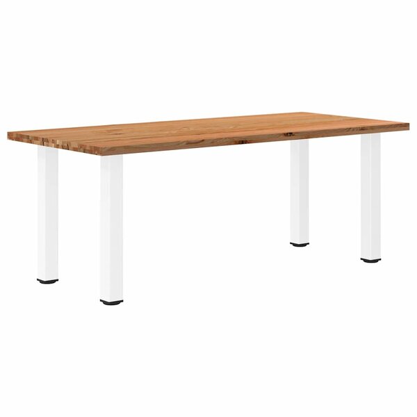 vidaXL Table à manger marron clair bois de chêne massif rectangulaire