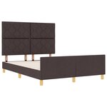 Cadre de lit vidaXL Marron foncé 140x190 cm Tissu