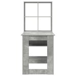 vidaXL Bureau avec étagère avec stockage Gris béton 122 x 67 x 145 cm