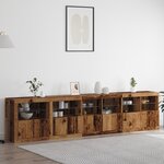 vidaXL Buffet avec Éclairages LED Bois Ancien 283x37x67 cm