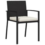 vidaXL Ensemble de jardin 5 pièces Noir Poly Rattan