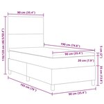 vidaXL Lit à ressort LED Gris foncé et blanc 90 x 190 cm