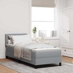 vidaXL Lit à ressorts avec matelas Gris clair 80 x 200 cm tissu